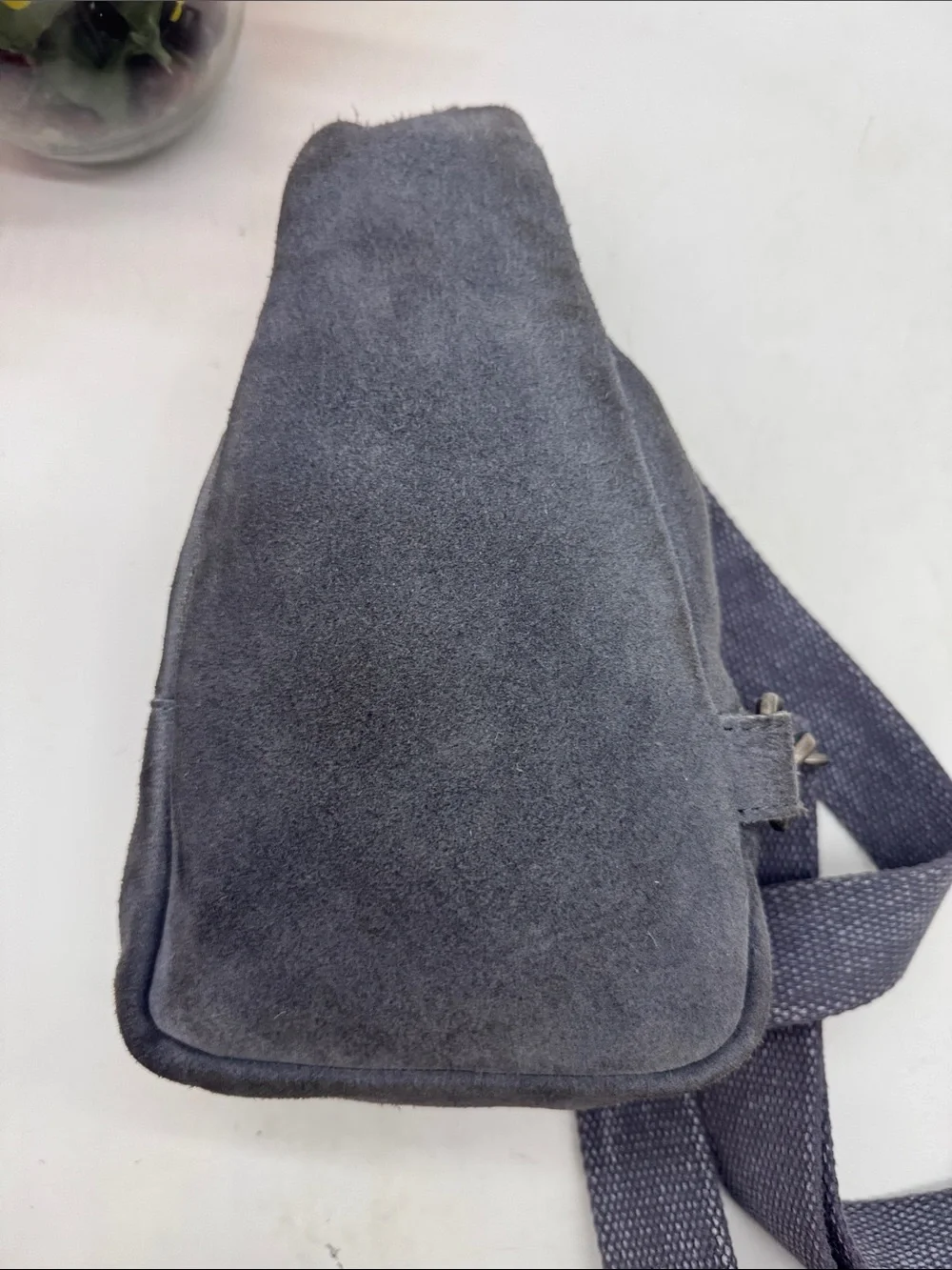 Free People Women's Gray Suede Crossbody Sling Bag - Casual Everyday Carry